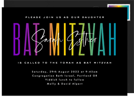 'Ombre Bat Mitzvah' Bat Mitzvah Invitation