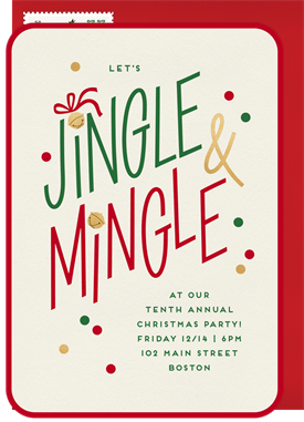 'Jingle Bell Mingle' Christmas Party Invitation