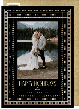 'Simple Geometric Border' Holiday Greetings Card