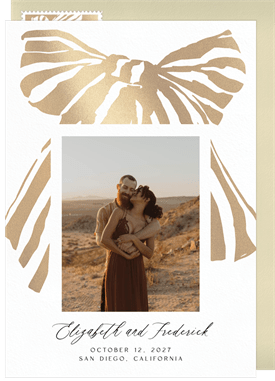 'Golden Bow' Wedding Save the Date