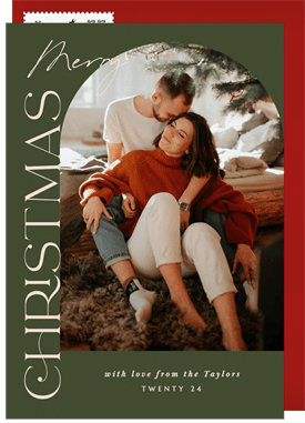 'Merry Arched Sentiments' Christmas Greetings Card