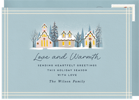 'Charming Snowy Village' Holiday Greetings Card