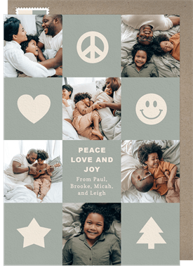 'Peace Love Joy Icons' Holiday Greetings Card