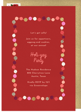 'Wavy Garland' Holiday Party Invitation