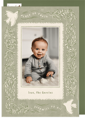 'Delicate Doves' Holiday Greetings Card