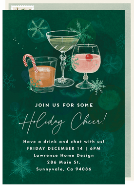 'Cheerful Cocktails' Business Holiday Party Invitation