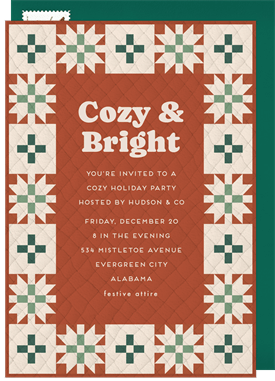 'Star Quilt' Business Holiday Party Invitation