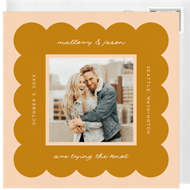 'Cheery Scalloped Border' Wedding Save the Date