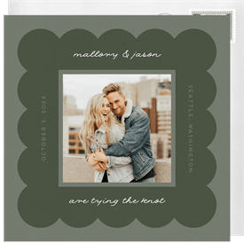 'Cheery Scalloped Border' Wedding Save the Date