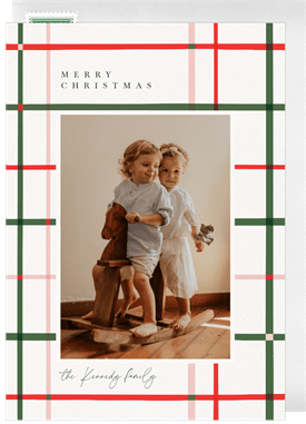 'Gift Wrap Plaid' Christmas Greetings Card