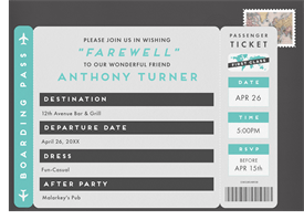 'First Class' Going Away Party Invitation
