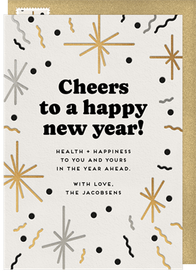 'Abstract Sparklers' New Year's Greeting Card