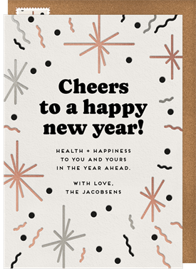 'Abstract Sparklers' New Year's Greeting Card