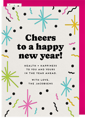 'Abstract Sparklers' New Year's Greeting Card