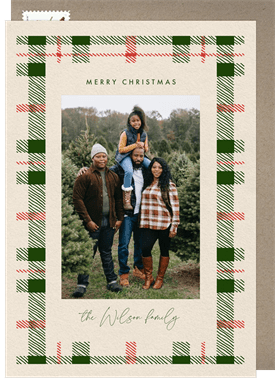 'Sketched Plaid' Christmas Greetings Card