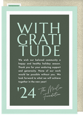 'Boldly With Gratitude' Business Holiday Greetings Card