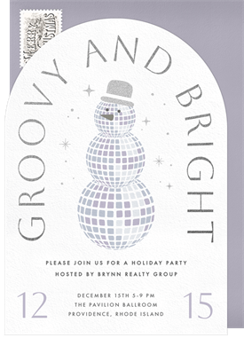 'Disco Snowman' Business Holiday Party Invitation