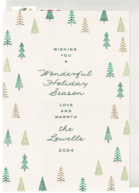 'Modern Trees' Holiday Greetings Card