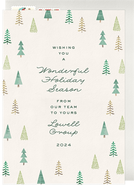 'Modern Trees' Business Holiday Greetings Card