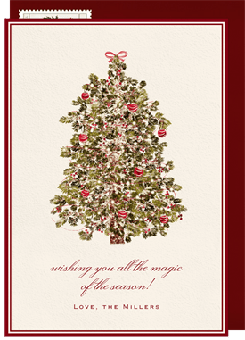 'Classic Vintage Tree' Holiday Greetings Card