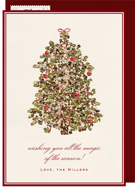 'Classic Vintage Tree' Christmas Greetings Card