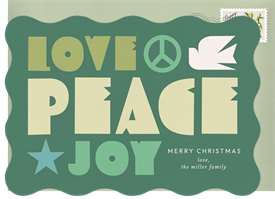 'Retro Peace' Christmas Greetings Card