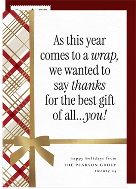 'That's A Wrap' Business Holiday Greetings Card