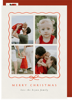 'Dainty Bow' Christmas Greetings Card