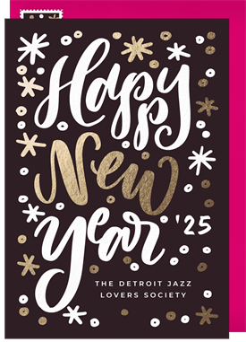 'Handwritten Happy' Business New Year's Greeting Card