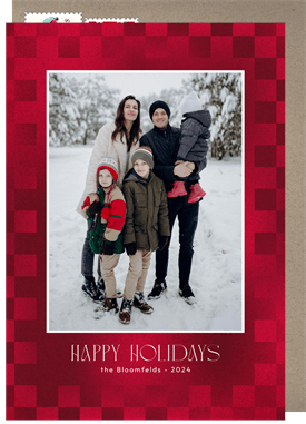 'Velvet Checkerboard' Holiday Greetings Card