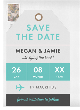 'First Class' Wedding Save the Date
