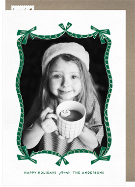 'Vintage Bows' Holiday Greetings Card