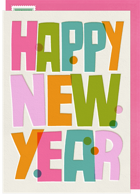 'Playful Letterpress' New Year's Greeting Card