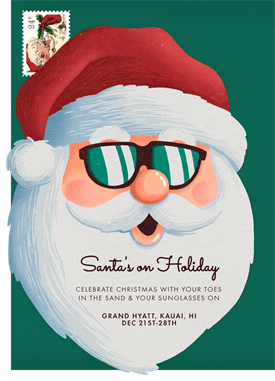 'Sunny Santa' Christmas Party Invitation