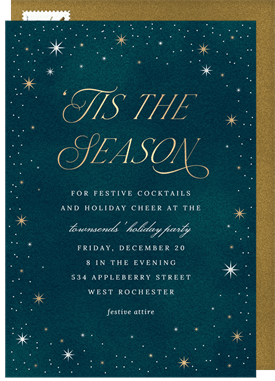 'Starry Season' Holiday Party Invitation