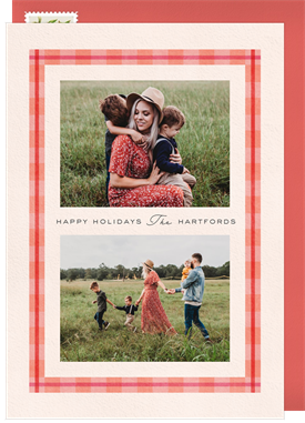 'Dainty Preppy Plaid' Holiday Greetings Card