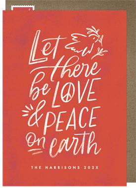 'Love & Peace' Holiday Greetings Card