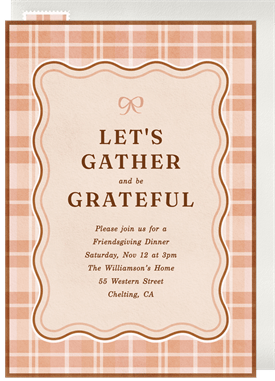 'Autumn Plaid' Thanksgiving Invitation