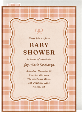 'Autumn Plaid' Baby Shower Invitation