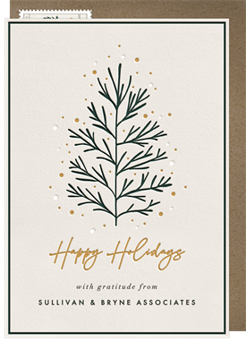 'Earthy Tree' Business Holiday Greetings Card