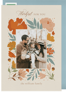 'Warm Autumn Florals' Thanksgiving Card