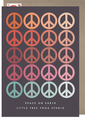 'Peace Sign Gradient' Business Holiday Greetings Card