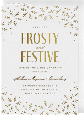 'Frosty and Festive' Business Holiday Party Invitation