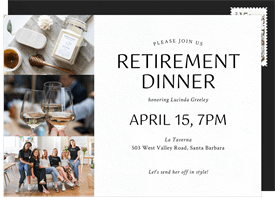 'Clean and Modern' Retirement Invitation