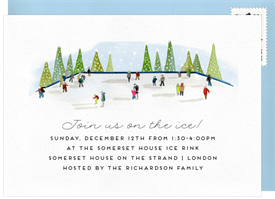 'Classic Ice Rink' Holiday Party Invitation