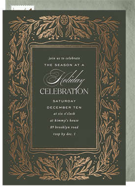 'Spruce Frame' Holiday Party Invitation