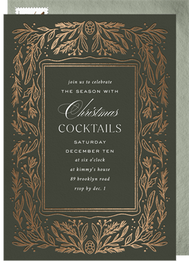 'Spruce Frame' Christmas Party Invitation