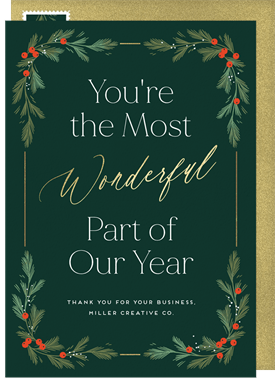 'Most Wonderful Part' Business Holiday Greetings Card