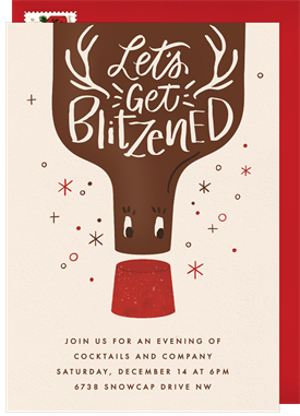 'Get Blitzened' Holiday Party Invitation