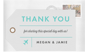 'First Class' Wedding Thank You Note